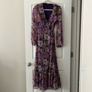 Purple floral maxi dress